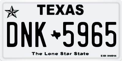 TX license plate DNK5965