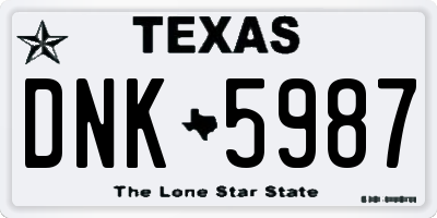 TX license plate DNK5987