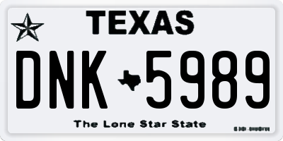 TX license plate DNK5989