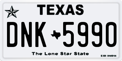 TX license plate DNK5990