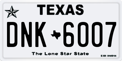 TX license plate DNK6007