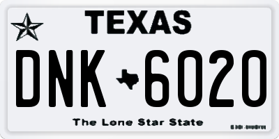 TX license plate DNK6020