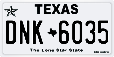 TX license plate DNK6035