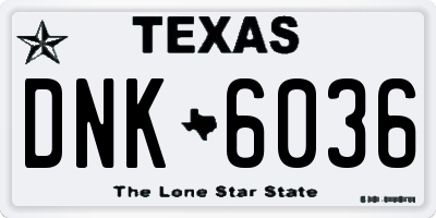 TX license plate DNK6036