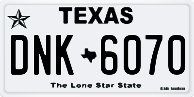 TX license plate DNK6070