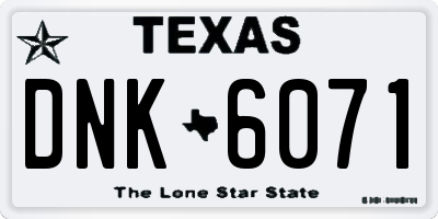 TX license plate DNK6071