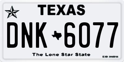 TX license plate DNK6077
