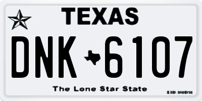 TX license plate DNK6107
