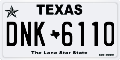 TX license plate DNK6110