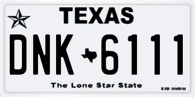 TX license plate DNK6111