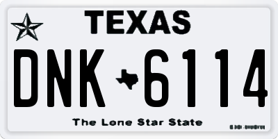 TX license plate DNK6114