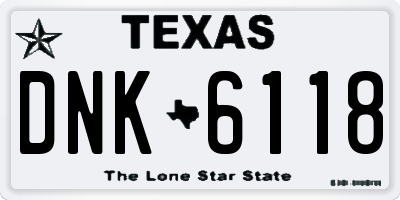 TX license plate DNK6118