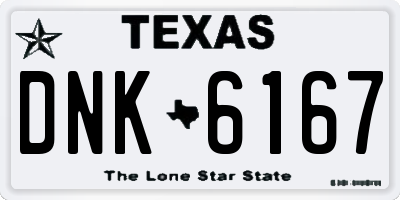 TX license plate DNK6167