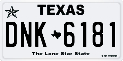 TX license plate DNK6181