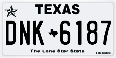 TX license plate DNK6187