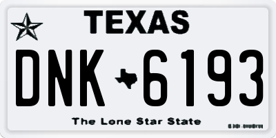 TX license plate DNK6193