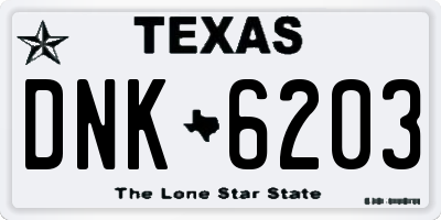 TX license plate DNK6203