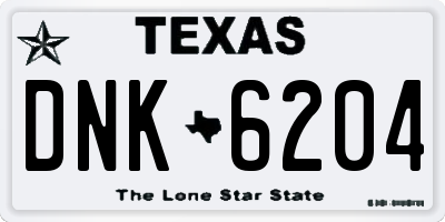 TX license plate DNK6204