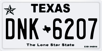 TX license plate DNK6207