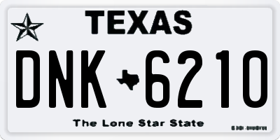 TX license plate DNK6210