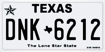 TX license plate DNK6212