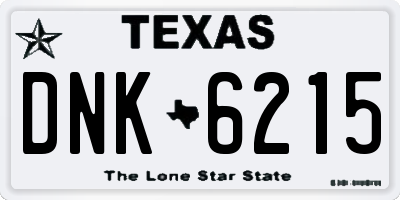 TX license plate DNK6215