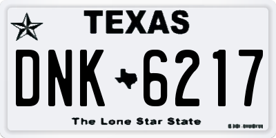 TX license plate DNK6217