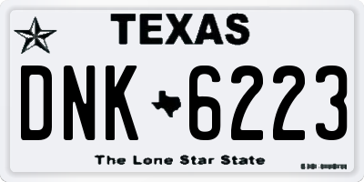 TX license plate DNK6223