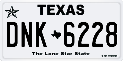 TX license plate DNK6228