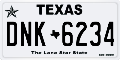 TX license plate DNK6234