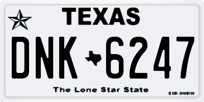 TX license plate DNK6247