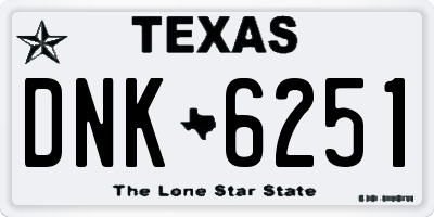 TX license plate DNK6251