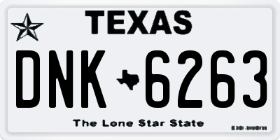 TX license plate DNK6263