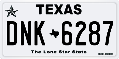 TX license plate DNK6287