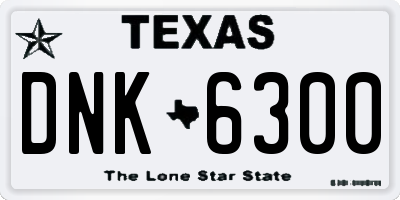 TX license plate DNK6300