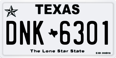 TX license plate DNK6301