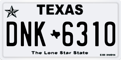 TX license plate DNK6310