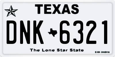 TX license plate DNK6321
