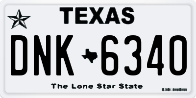 TX license plate DNK6340