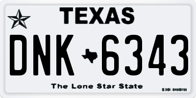 TX license plate DNK6343