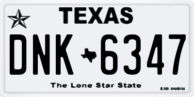 TX license plate DNK6347