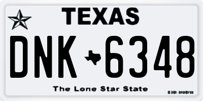 TX license plate DNK6348