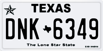 TX license plate DNK6349