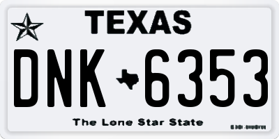 TX license plate DNK6353