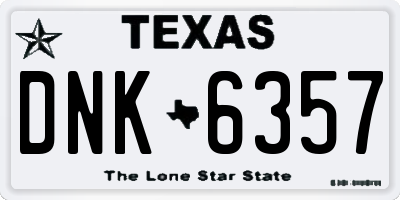 TX license plate DNK6357