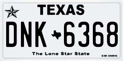 TX license plate DNK6368