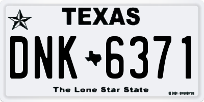 TX license plate DNK6371