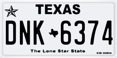 TX license plate DNK6374