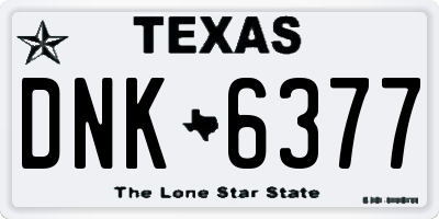 TX license plate DNK6377
