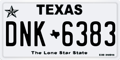 TX license plate DNK6383